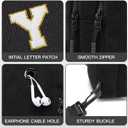 Small Corduroy Sling Bag Initial Crossbody Bag Fanny Pack for Girls Personalized Birthday Gifts for Teen Girls Gifts (Black)