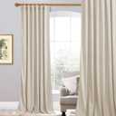 StangH Beige Velvet Curtains 108 inches Long, Nursury Kids Bedroom Window Curtain Panel Thermal Insulated Privacy Sliding Door Covering for Bedroom, W52 x L108 inches, 1 Panel