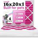 Colorfil 16x20x1 Air Filter (4-Pack) | Made in the USA | Color Changing | Remove Cat and Dog Odor | MERV 8 for Pet Hair Dander and Dust | 15.5"x19.5"x0.75" Exact Size
