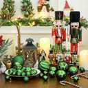 XmasExp 16ct Christmas Ball Ornaments Shatterproof Christmas Ornaments Set Decorations for Xmas Tree Balls 80mm/3.15" (Dark Green)