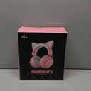 EASARS Pink Gaming Headset GS510, Wired, Over Ear, Cat Ear Design with RGB Lighting, 7.1 Surround Sound, Retractable Mic, Compatible with PC, PS4, PS5