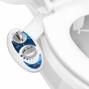 LUXE Bidet NEO 120 - Single Nozzle, Self-Cleaning, Non-Electric Bidet Attachment for Toilet Seat, Adjustable Water Pressure, Rear Wash (Blue)