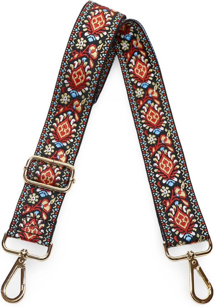 Kolti Purse Strap Replacement Crossbody Handbag Stripe Wide Adjustable (Gold Buckle-377)