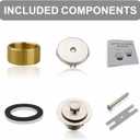 Tub Drain and Overflow Kit with Single Hole Overflow Faceplate, Welsan Universal Lift & Turn Bathtub Drain Kit with Fine/Coarse Thread Conversion Twist Trim Kit Assembly-Brushed Nickel
