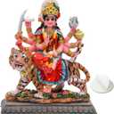 alikiki Small Maa Durga MATA Statue - 4.1 H Durga Sculpture India God Hindu Goddess Murti Hindu Pooja Item for Home Office Temple Mandir Altar Puja Diwali Gifts Diwali Decor