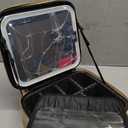 MOMIRA Travel Makeup Bag Cosmetic Bag Makeup Organizer Bag with Lighted Mirror, Adjustable Brightness in 3 Color Scenarios, Waterproof Makeup Train Case, Gift for Women - Golden (Small)