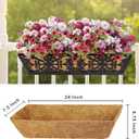 2 Pack 24 Inch Window Box Liners Coco Liners for Planters Coconut Husk Plant Liners 100% Natural Coconut Liners for Planters Coco Coir Liner for Hanging Basket Flowers