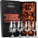 Whiskey, Scotch, Bourbon Tasting Glasses | Set of 4 Crystal Snifters | Professional 4 oz Tulip Shaped Nosing Copitas with Short Stem | Small Stemmed Gift Sniffers for Sipping Neat Liquor