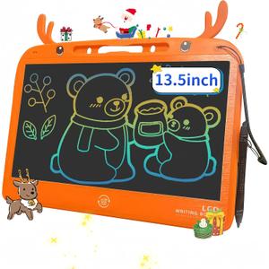 Gosizos Writing Tablet, Erasable Reusable Electronic LCD Drawing Pad, 13.5 Inch Colorful Doodle Board f (Orange)