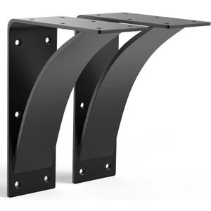 Heavy Duty Shelf Brackets, 2 Pack Fireplace Mantel Brackets, Hand Welded Steel Bracket, Countertop Support Bracket, DIY Shelving Brackets for Rustic Farmhouse Decor (Super Large 9X12)