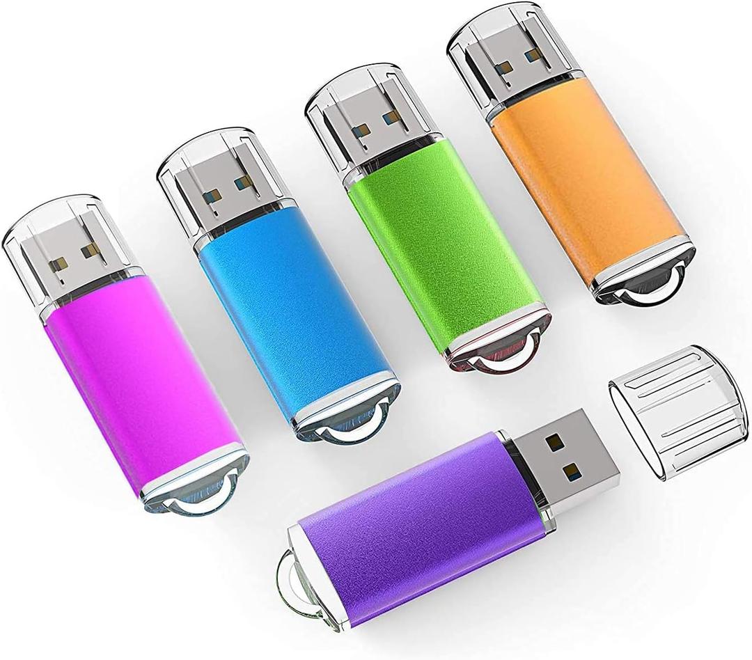USB 3.0 Flash Drive K&ZZ 5 Pack 64GB Flash Drive 3.0 64 GB Thumb Drives 64G Memory Stick Data Drive Flash Stick U Disk, Multicolored