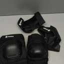 Skateboard Protective Gear Knee Pads and Elbow Pads Set, Elbow and Knee Pads for Roller Skating Wrist Guards Skateboarding Pads (Adult (14+ years), Black)