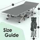 Suteck Camping Cot, Folding Camping Cot Bed for Adults Sleeping 1200D Double Layer Oxford Portable Folding Outdoor Cots for Camping W/Soft Pad Carry Bag for Home Office Nap Beach Travel, 500LBS,Purple, 75"×28"×15"
