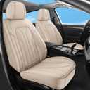 Car Seat Covers Full Set,5 Seat Leather Seat Covers for Cars,Beige Front Seats and Back Seat Cover,Waterproof Car Seat Cushion Protectors,Universal Fit for Most Cars SUV Trucks