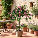 Artificial Bougainvillea Tree 3FT Tall Potted Silk Red Flowers