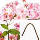 6 Pcs Artificial Cherry Blossom Branches 18.5 Faux Cherry Flowers Pink Fake Silk Flowers Artificial for Decoration Spring Peach Bouquet Table Centerpiece Decor Vase Home Wedding Kitchen Party Garden