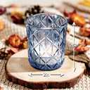 48pcs Blue Votive Tealight Candle Holders, Glass Tea Light Candle Holders for Table Centerpieces,Candle Holders for Wedding Decor, Gift, Home