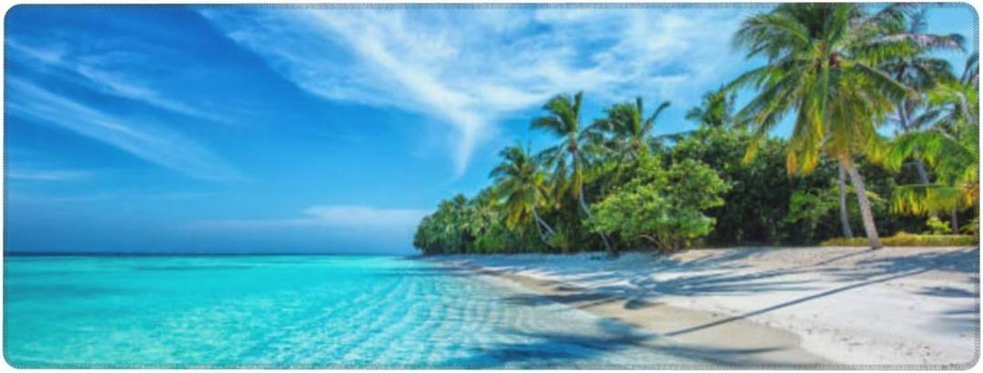 Large Mouse Pad Extended Gaming Mouse Pad 12''X31.5'' Maldives Islands Ocean Tropical Computer Desk Mat Long Keyboard Pad with Stitched Edges