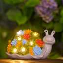 Nacome Snail Statues with Succulent for Garden Decor: Solar Outdoor Clearance Outside Yard Art Porch Patio Balcony Front Lawn Ornaments Birthday Gifts for Mom Grandma Women