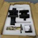Exterior Door Lock Set, Door Locks for Front Door with Single Cylinder Deadbolt Lock, Matte Black Flat Square Passage Door Handle with Key for Front Door, 3 Pack (All Same Keyed Alike)
