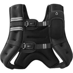 ZELUS Weighted Vest, 20lb Weight Vest with Reflective Stripe for Workout, Strength Training, Running, Fitness, Muscle Building, Weight Loss, Weightlifting, Black(20 lb)