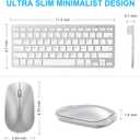 SPARIN Wireless Bluetooth Keyboard and Mouse for iPad (A16) 11th 10th Generation, iPad Air (13/11 inch), iPad Pro 13/12.9/11 inch, iPad 9th 8th Gen, iPad mini 7th -8.3 inch, Above iOS13- Silver White