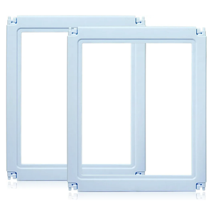 LoveTail DIY Clear Acrylic Dog Playpen House,Quick Easy Assembly and Disassembly,Strong Floor Suction,Indoor and Outdoor Use,Easy Cleansing Puppy Fence (Sky Blue, 23.6" H, 2PCS)