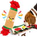 lilfrd Dog Puzzle Snuffle Mat Toys, Squeaky Enrichment Rope Crinkle Treat Dispensing Tug Toy for Small Medium Large Dog, Boredom and Mental Stimulation Toy, Burrito