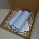 Lamp Shades Set of 2, Drum Lampshade for Table Lamps Floor Lamp, 13" Top X 13" Bottom X 10" High Blue Large Line Fabric Lamp Shades, Easy Assembly Replacement Lampshades