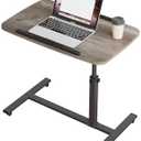 Adjustable Overbed Bedside Table with Wheels Hospital Bed Table Portable Computer Stands Movable Desk Computer Table for Bed Laptop Stand for Couch