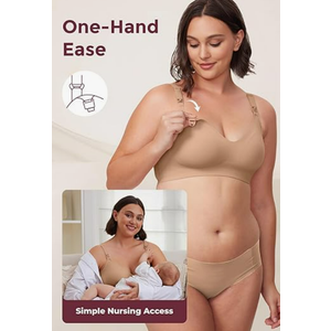 Momcozy Nursing Bras for Breastfeeding, YN21 Seamless Ultra Comfort Maternity Bra, Natural Shape, Pregnancy Sleep Bralette, 2XL