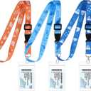 3 Pack Adjustable Lanyards with Waterproof ID Holder & Detachable Buckle for Cruise Ship Cards (Unique Style)