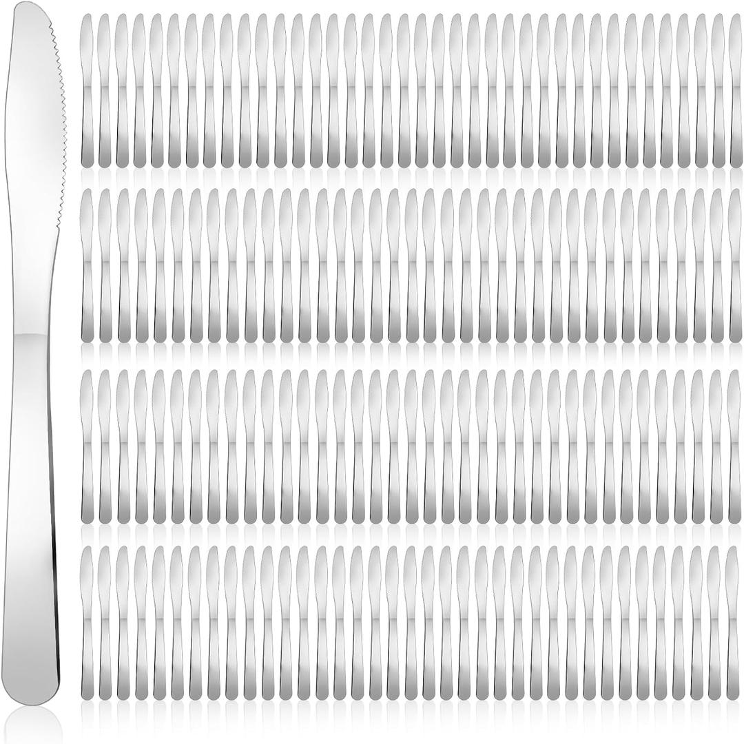 150 Pcs Dinner Knives Butter Knife Bulk 8.3 Inches Stainless Steel Knives Silverware Cutlery Knifes for Table Home Restaurant Kitchen