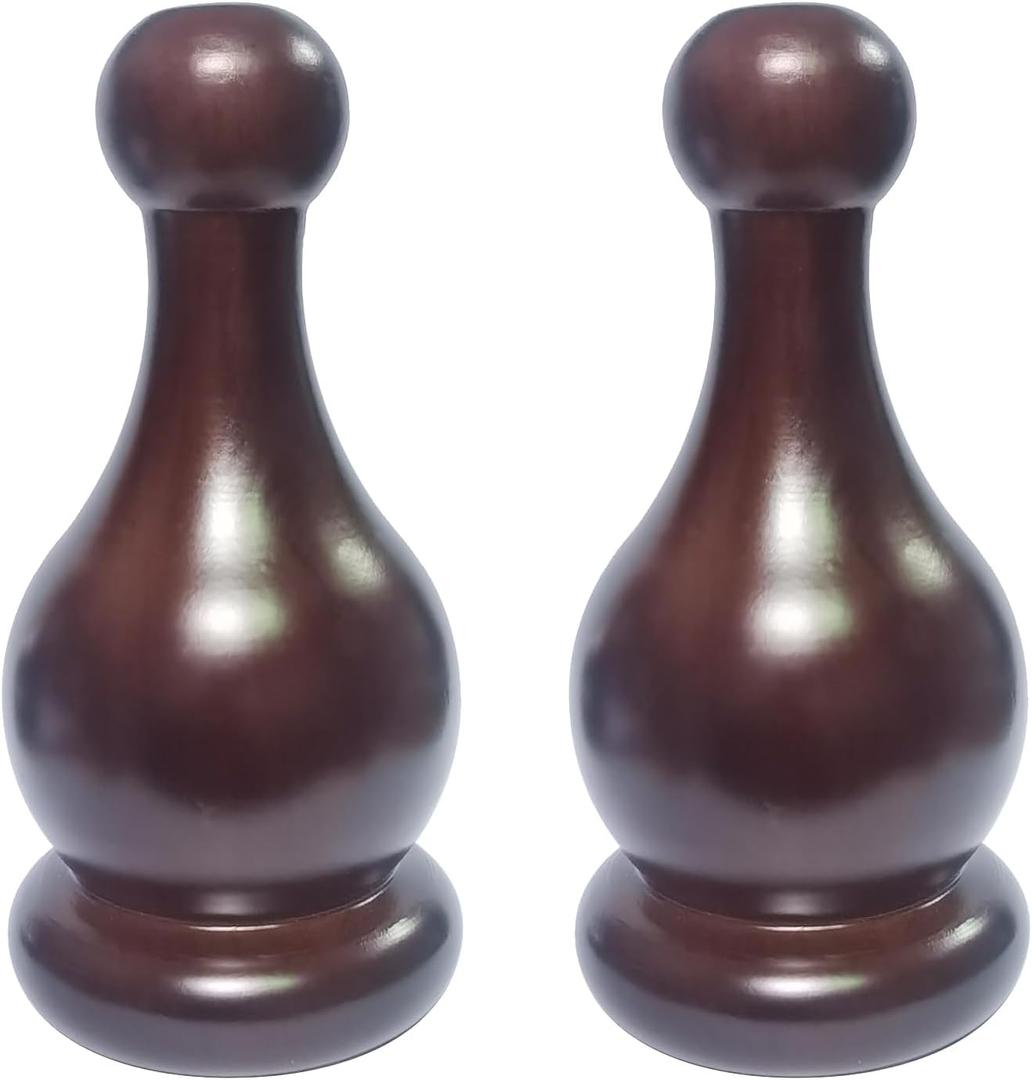 Wood Bedpost Finials Decorative Newel Post Cap Bed Post Finial for Bed Rod Topper Wooden Finial Cap, Classic Dark Brown Cap for Bedpost (Walnut 5.9 inch)