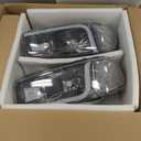 LED DRL Headlights Assembly Compatible with 1999-2007 GMC Sierra/2000-2006 Yukon XL 1500 2500 No Denali Models Replacements Clear Reflector Black Housing