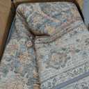 6X9 Area Rugs Machine Washable Rugs for Living Room, Vintage Boho Large Rugs for Bedroom Dining Room, Non Slip Indoor Soft Distressed Lightweight Thin Low Pile Carpet, Turmeric