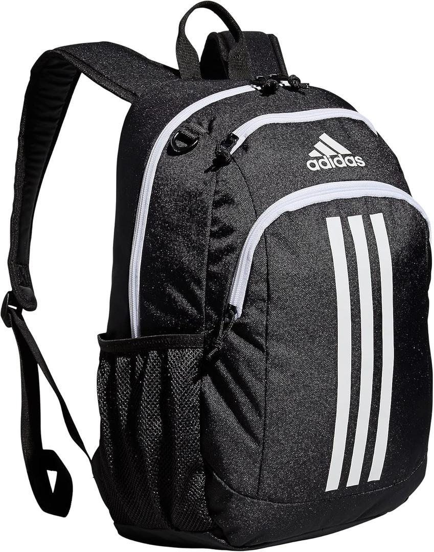 adidas Creator School Backpack for Girls & Boys  Durable Bookbag (OSFA, Black/White)