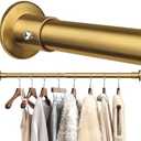 Closet Rods For Hanging Clothes, 17-40 Inch Adjustable Closet Rod, Stainless Steel Heavy Duty Closet Hanging Rod-Gold