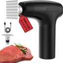 Electric Meat Tenderizer Tool - Meat Mallet 5 Adjustable Speeds, Auto Pressure Sensing, Stainless Steel Detachable Head, 1200mAh Battery for Beef Steak Chicken Pork Kitchen Use (Black)