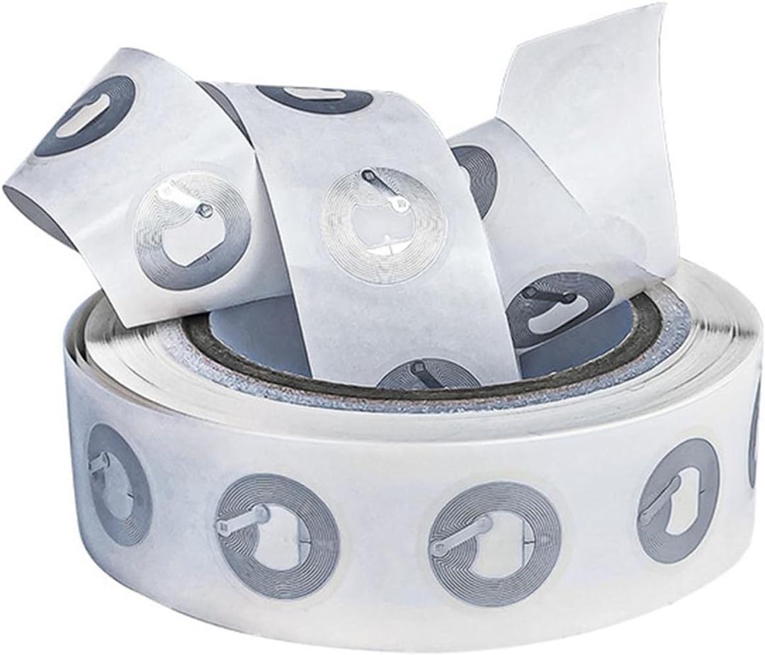 100pcs NFC Stickers NTAG213 Tags 13.56MHz 144 Bytes Memory Stickers Tag Blank Rewritable Tag, Compatible with NFC Enabled Devices (Round-100pcs)