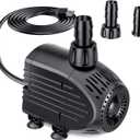 Submersible Pump, 400GPH Ultra Quiet Submersible Water Pump with Dry Burning Protection 8ft High Lift for Fountains, Hydroponics, Ponds, Aquariums & More KF205