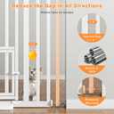 78.7" Extra Tall Cat Gate for Doorway, 27"-37" Extra Wide Pet Gate with Cat Door, Pressure Mounted Dog Gate with Auto Locking, for Stairs/Kitchen/Hallways, No Drilling