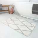 Homie Living bath mat, bath mat, cuddly soft pile, non-slip and washable, I San Bosa I, Beige Grey, 31.50"×44"