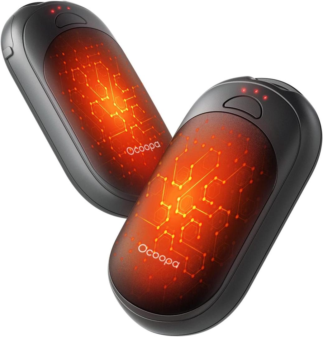 OCOOPA Magnetic Hand Warmers Rechargeable 2 Pack, UL Safety Heat 100-126F, 3-Settings, Pocket-Sized, Max. 8 Hrs Long Lasting,Great for Raynauds, Golf, Hunting, Camping, Gifts for Men Women, UT3 Lite (Black)