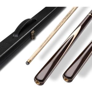 Handmade Snooker Billiard Cue - Premium 57" 19oz Wooden Pool Sticks, with 10mm Snooker Cue Tips, Extension Rod, Pool Cues Cases Accessories, Complete Set (Dark Red)