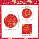 Gatherfun Valentine's Day Party Supplies Red Heart Love Disposable Paper Plates Napkins for Valentine's Day, Engagements, Anniversary, Birthday Party Serve 50