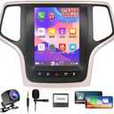 2+64GB Android 15 Car Radio for Jeep Grand Cherokee 2014-2020 with Wireless Carplay Android Auto, 9.7 Inch Touch Screen Car Stereo for Grand Cherokee with WiFi GPS Bluetooth EQ FM/RDS Back Camera