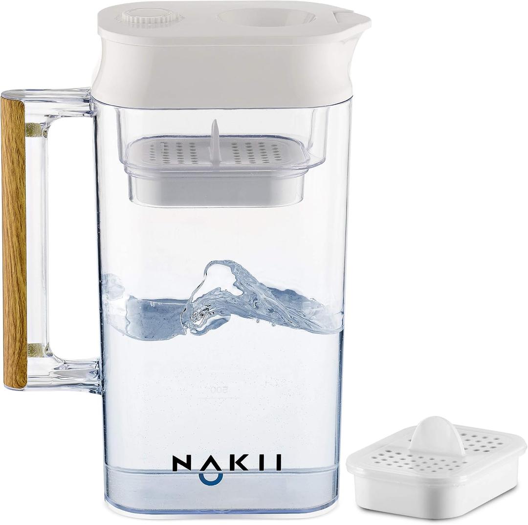 Water Filter Pitcher - Long Lasting 150 Gallons, Supreme Fast Filtration and Purification Technology, Removes Chlorine, Metals for Clean Tasting Drinking Water