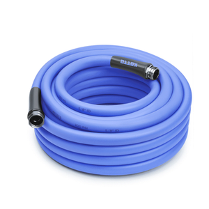 Kotto Heavy Duty 100ft Garden Hose, 5/8" All-Weather Water Hose with Crush-Resistant Brass Fittings, 600 PSI Burst Proof, Kink & Leak Resistant, Blue