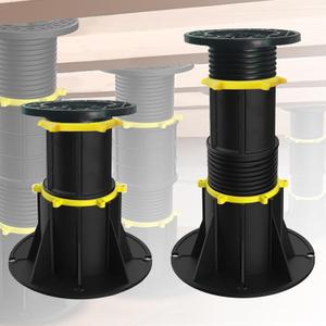 Adjustable Bed Support Legs 2PCS (7.87"-13"), Heavy Duty Bed Frame Support with 4 Anti-Shake Rings, Tool-Free Odorless for Home/Wooden Furniture